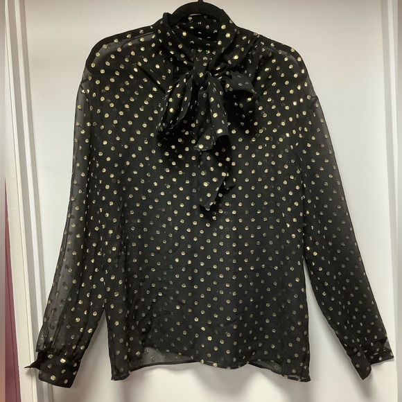 Prada Metallic Polka Dots Silk Blouse - Picture 3 of 8